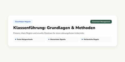 Klassenregeln und Lärmampel nebeneinander auf der digitalen Tafel während einer Erarbeitungsphase, Klasse 6b