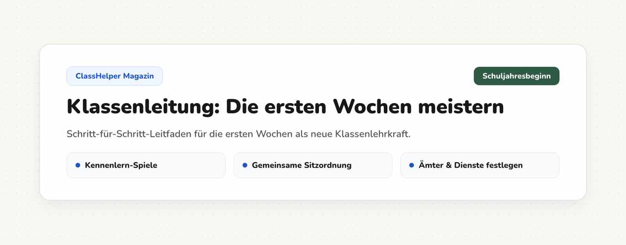 Sitzplan der Klasse mit belegten Plätzen auf der digitalen Tafel, daneben der Tagesplan der ersten Schulwoche, Klasse 5a