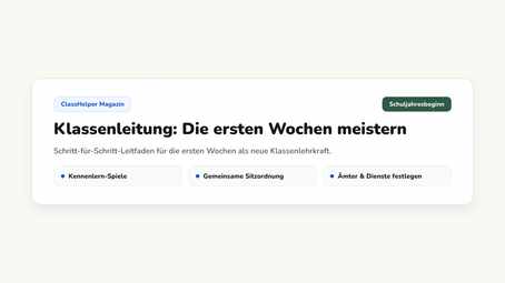 Sitzplan der Klasse mit belegten Plätzen auf der digitalen Tafel, daneben der Tagesplan der ersten Schulwoche, Klasse 5a
