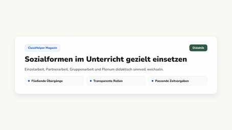 Anzeige der Sozialform Partnerarbeit als großes Symbol auf der digitalen Tafel, daneben der Arbeitsauftrag in drei Zeilen, Klasse 6c