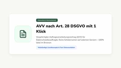 Dokumentkarte „Vertrag zur Auftragsverarbeitung“ nach Art. 28 DSGVO