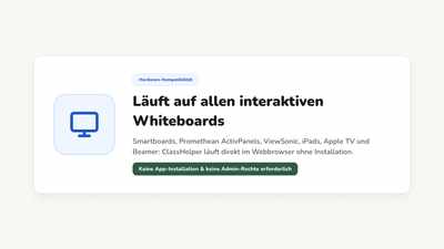 Dieselbe Tafel mit Timer und Ampel auf Laptop, Tablet und Wanddisplay