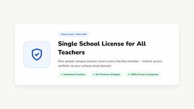 School license pricing card with teacher slider set to 25 seats