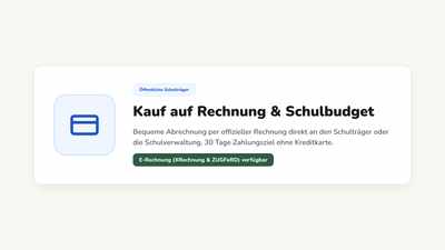 Rechnung über die Schullizenz für 25 Lehrkräfte, Zahlung auf Rechnung in 30 Tagen