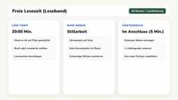 Tafelbild mit vier Leseregeln und dem Zeichen fürs Lesen an der digitalen Tafel einer zweiten Klasse