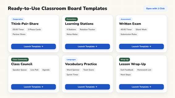 Digital whiteboard template morning meeting with date, classroom jobs, and traffic light