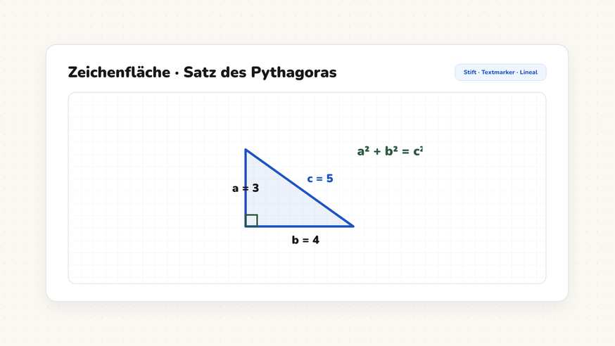 Zeichenfeld mit kariertem Hintergrund und einer schriftlichen Subtraktion in Klasse 4a
